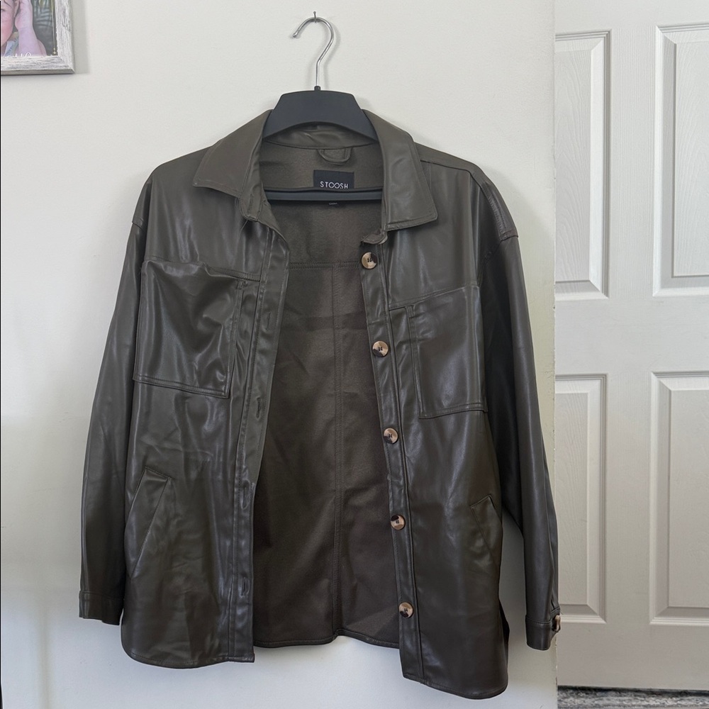 Stoosh Women's Olive Leather Jacket
